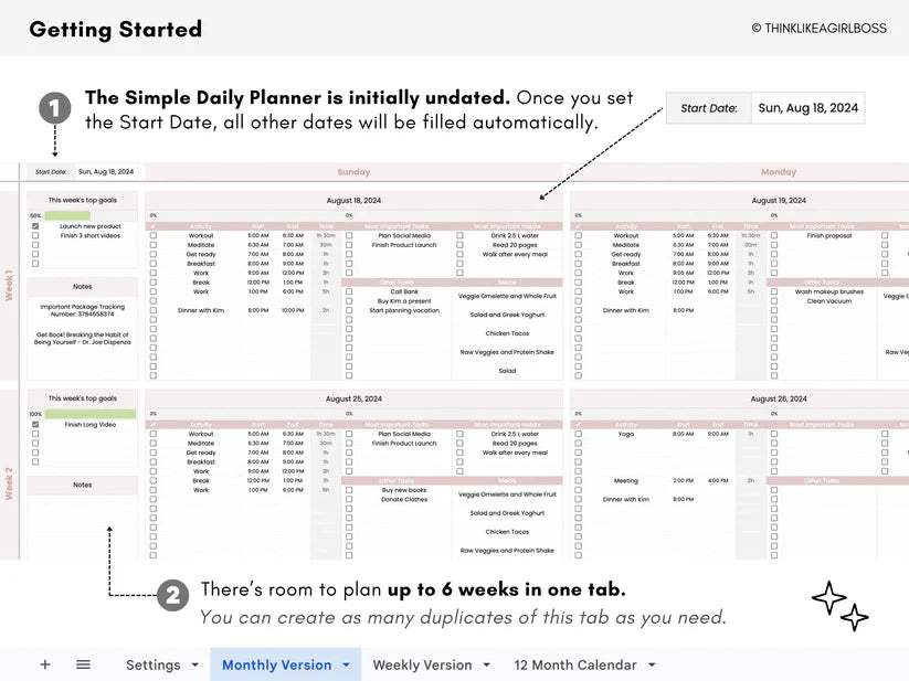 12-Week Planner | Google Sheets Template