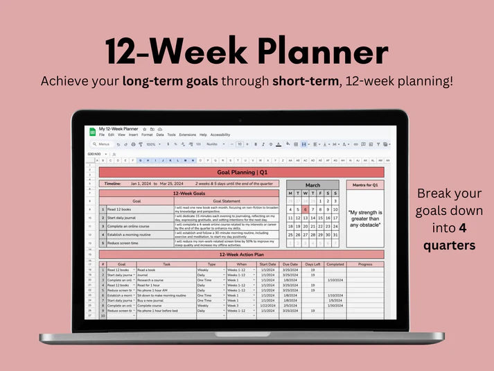 12-Week Planner | Google Sheets Template