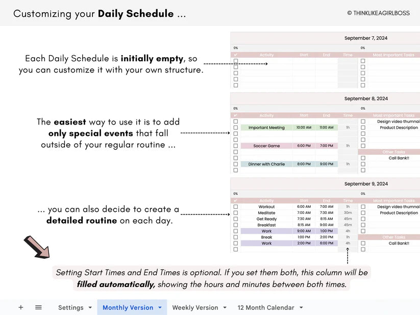 12-Week Planner | Google Sheets Template